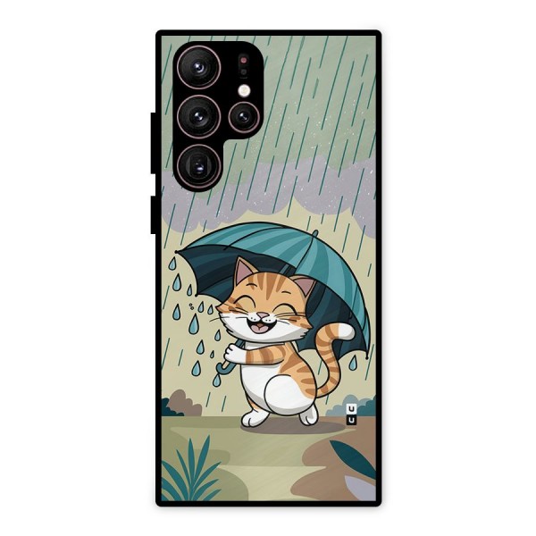 Cat In Rain Metal Back Case for Galaxy S22 Ultra 5G