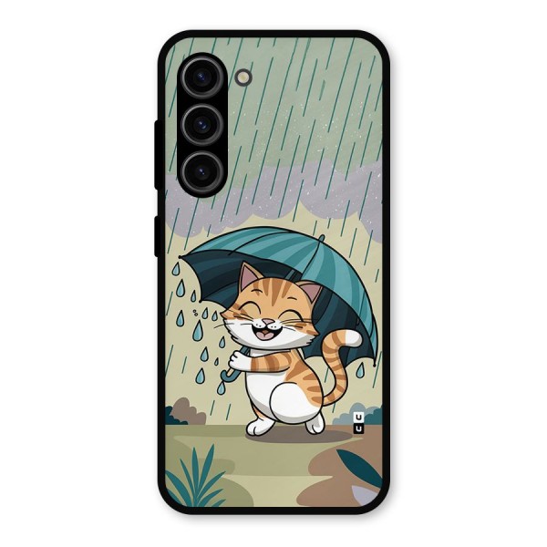 Cat In Rain Metal Back Case for Galaxy S23