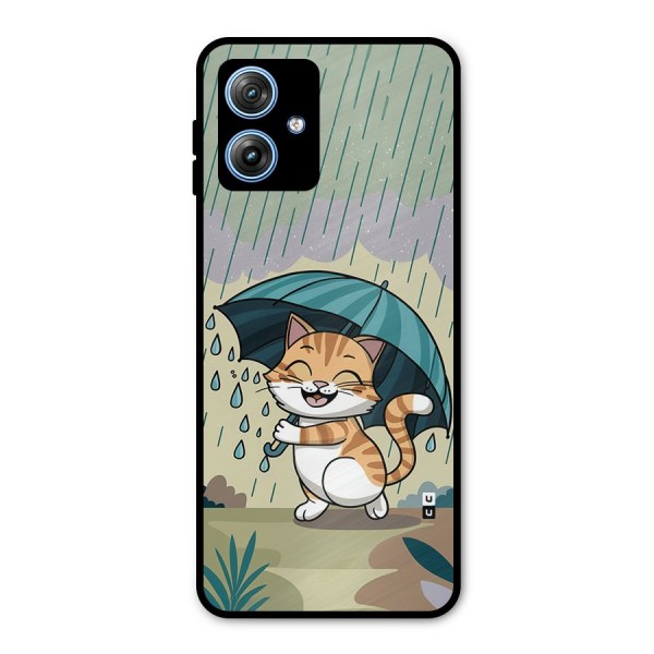 Cat In Rain Metal Back Case for Moto G54