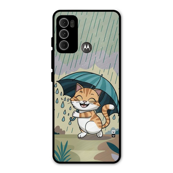 Cat In Rain Metal Back Case for Moto G60