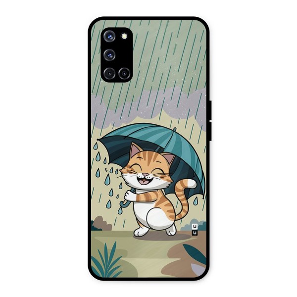 Cat In Rain Metal Back Case for Oppo A52