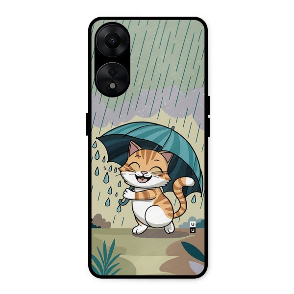 Cat In Rain Metal Back Case for Oppo A78 5G