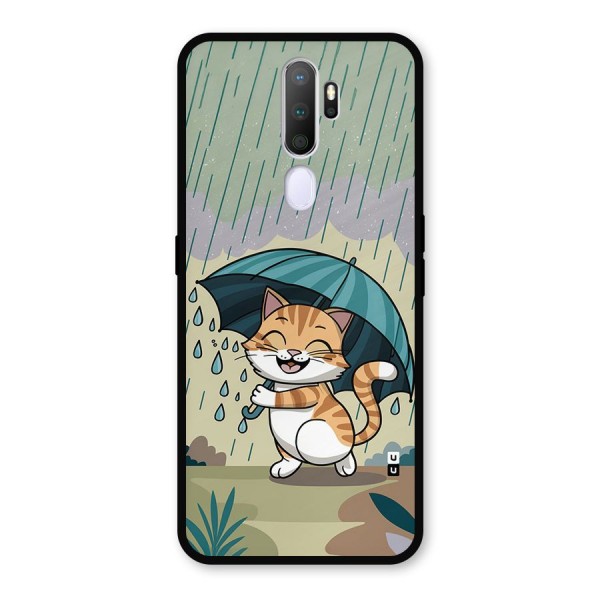 Cat In Rain Metal Back Case for Oppo A9 (2020)