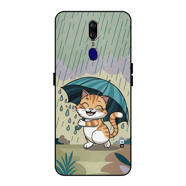 Cat In Rain Metal Back Case for Oppo F11