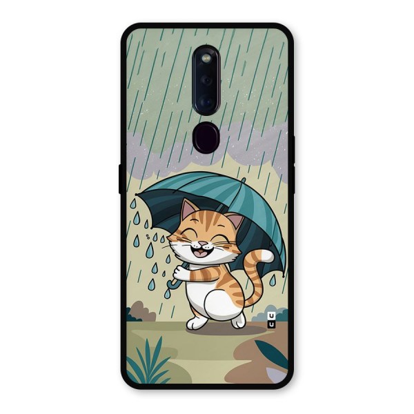 Cat In Rain Metal Back Case for Oppo F11 Pro