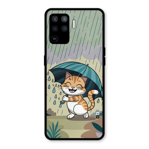 Cat In Rain Metal Back Case for Oppo F19 Pro