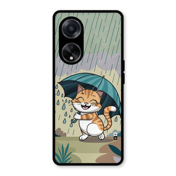 Cat In Rain Metal Back Case for Oppo F23