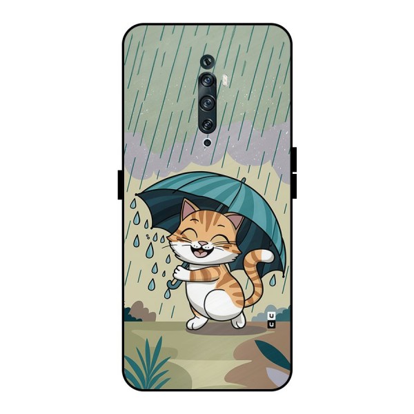 Cat In Rain Metal Back Case for Oppo Reno2 F