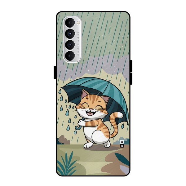 Cat In Rain Metal Back Case for Oppo Reno4 Pro