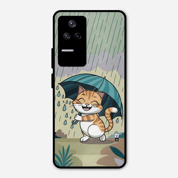 Cat In Rain Metal Back Case for Poco F4 5G