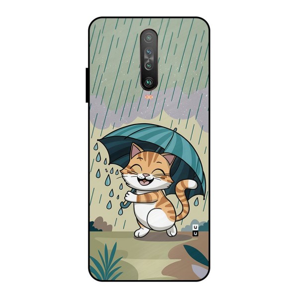 Cat In Rain Metal Back Case for Poco X2