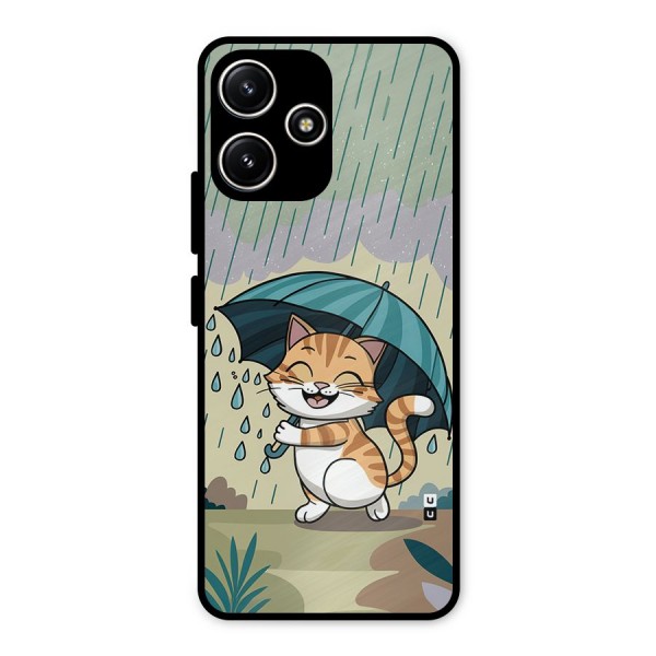 Cat In Rain Metal Back Case for Redmi 12 5G