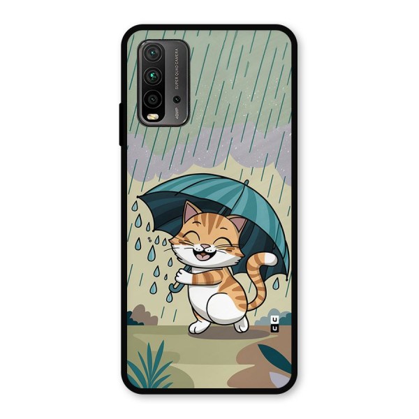 Cat In Rain Metal Back Case for Redmi 9 Power