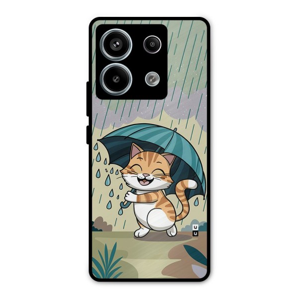 Cat In Rain Metal Back Case for Redmi Note 13 Pro 5G
