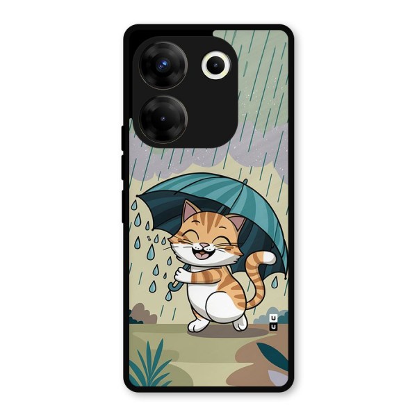 Cat In Rain Metal Back Case for Tecno Camon 20