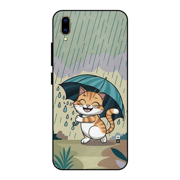 Cat In Rain Metal Back Case for Vivo V11 Pro