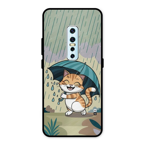 Cat In Rain Metal Back Case for Vivo V17 Pro