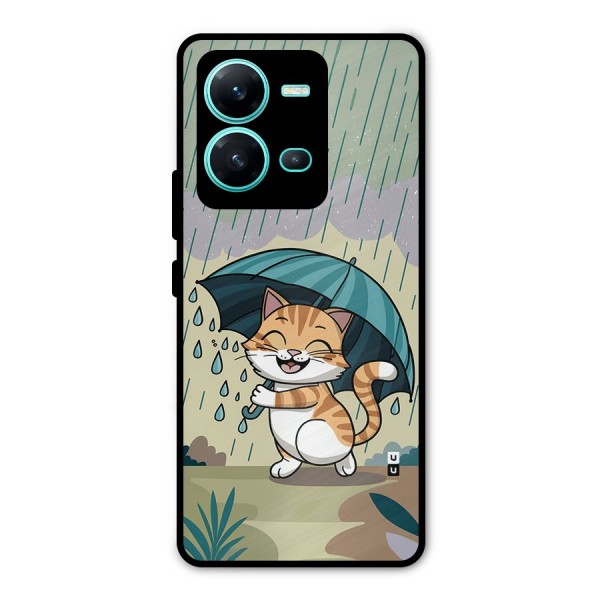 Cat In Rain Metal Back Case for Vivo V25