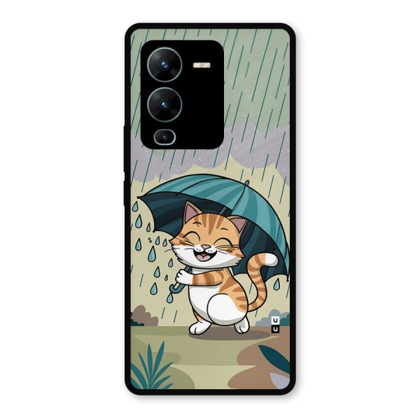 Cat In Rain Metal Back Case for Vivo V25 Pro