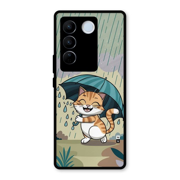 Cat In Rain Metal Back Case for Vivo V27 Pro