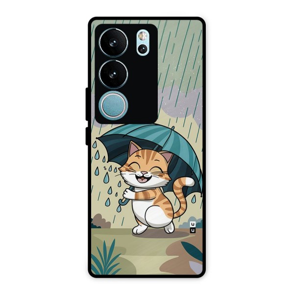 Cat In Rain Metal Back Case for Vivo V29