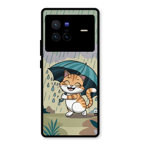 Cat In Rain Metal Back Case for Vivo X80