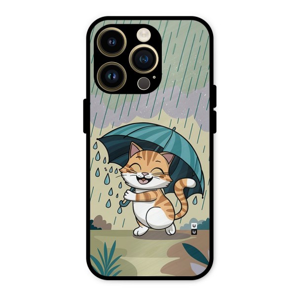 Cat In Rain Metal Back Case for iPhone 14 Pro