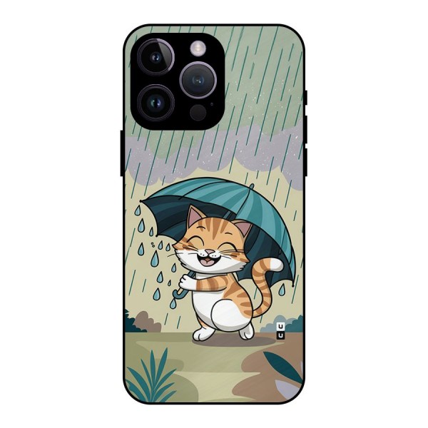 Cat In Rain Metal Back Case for iPhone 14 Pro Max