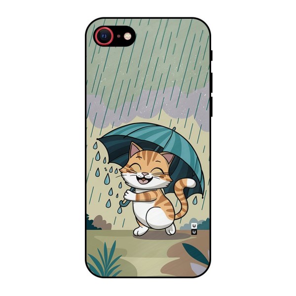 Cat In Rain Metal Back Case for iPhone 8