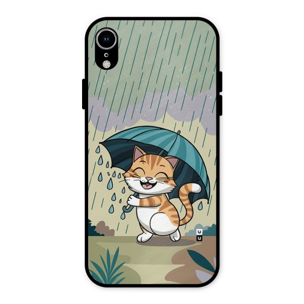 Cat In Rain Metal Back Case for iPhone XR