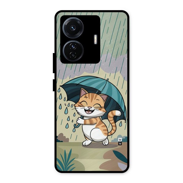 Cat In Rain Metal Back Case for iQOO Z6