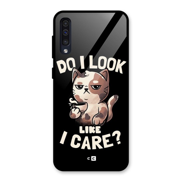 Cat Look Like Care Glass Back Case for Galaxy A50s