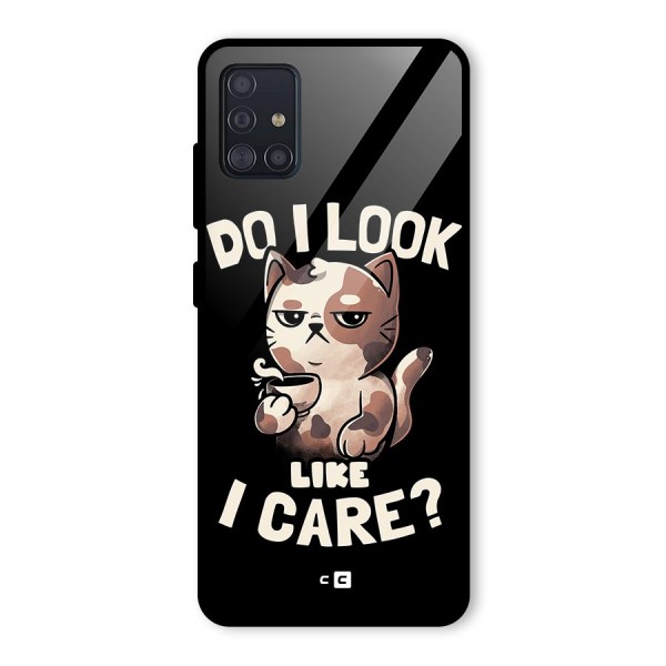 Cat Look Like Care Glass Back Case for Galaxy A51