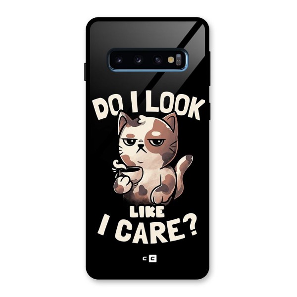 Cat Look Like Care Glass Back Case for Galaxy S10