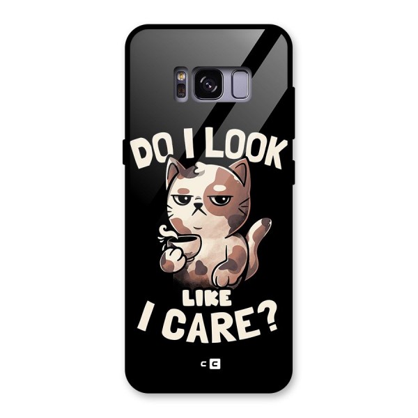 Cat Look Like Care Glass Back Case for Galaxy S8