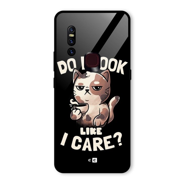 Cat Look Like Care Glass Back Case for Vivo V15