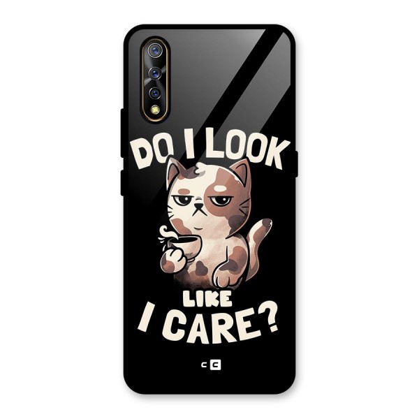 Cat Look Like Care Glass Back Case for Vivo Z1x