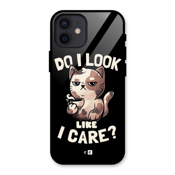 Cat Look Like Care Glass Back Case for iPhone 12