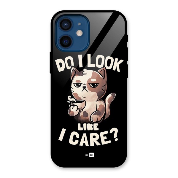 Cat Look Like Care Glass Back Case for iPhone 12 Mini