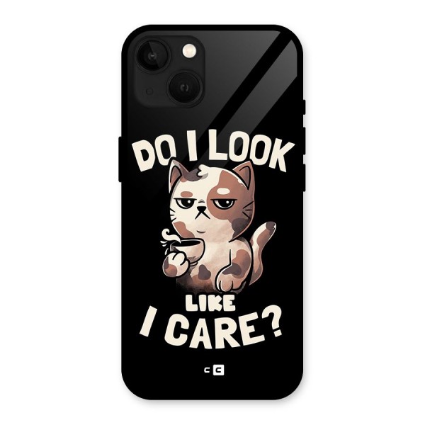 Cat Look Like Care Glass Back Case for iPhone 13