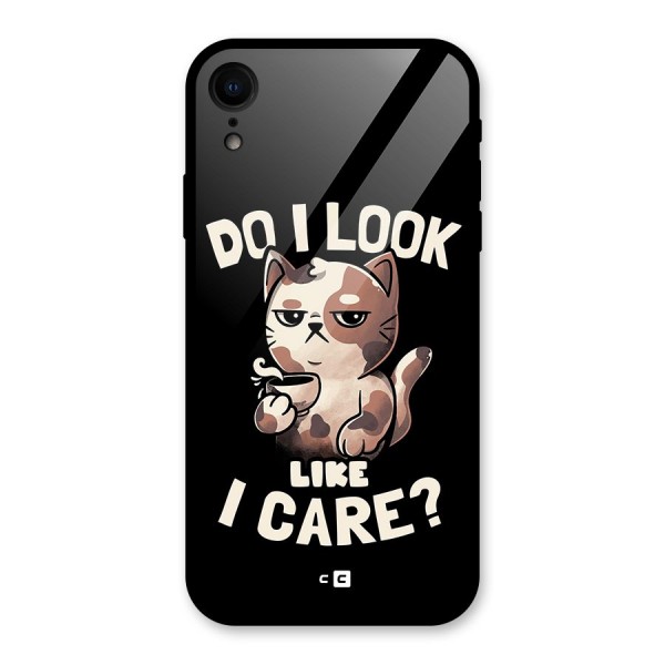 Cat Look Like Care Glass Back Case for iPhone XR