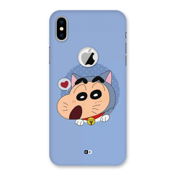 Cat Shinchan Back Case for iPhone XS Logo Cut