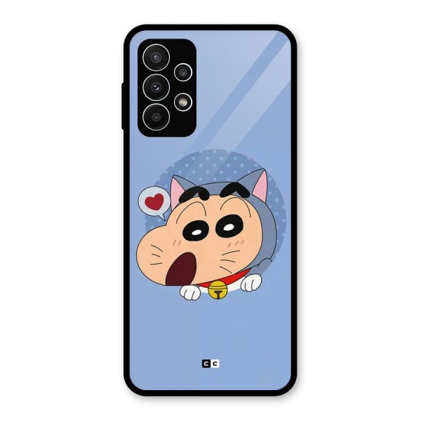 Cat Shinchan Glass Back Case for Galaxy A23