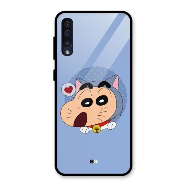 Cat Shinchan Glass Back Case for Galaxy A50