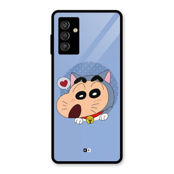 Cat Shinchan Glass Back Case for Galaxy M13