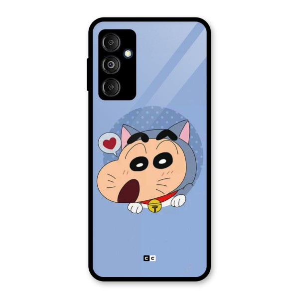 Cat Shinchan Glass Back Case for Galaxy M14 5G