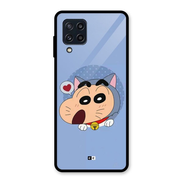 Cat Shinchan Glass Back Case for Galaxy M32