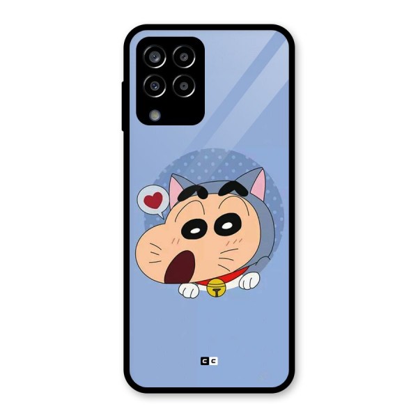 Cat Shinchan Glass Back Case for Galaxy M33