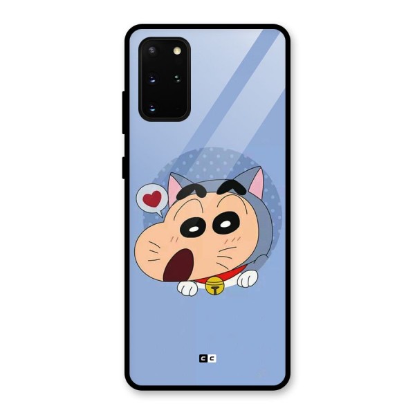 Cat Shinchan Glass Back Case for Galaxy S20 Plus