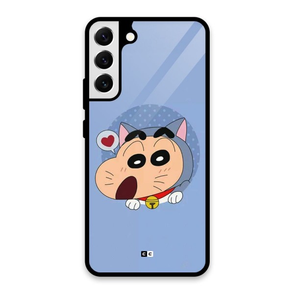 Cat Shinchan Glass Back Case for Galaxy S22 Plus 5G